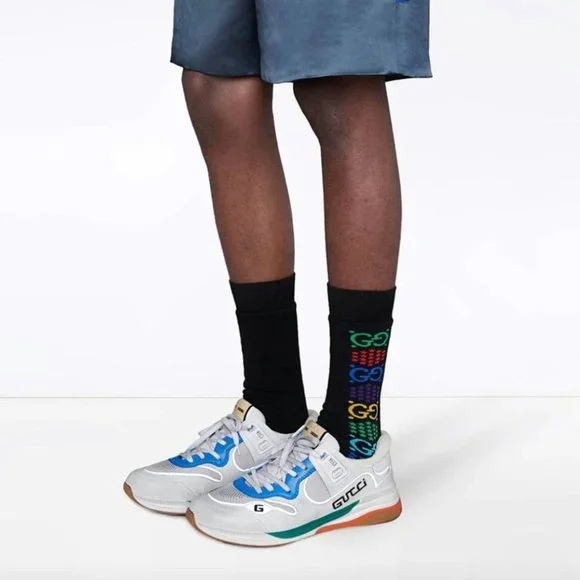 Gucci Psychedelic Multicolor Rainbow GG Logo Socks